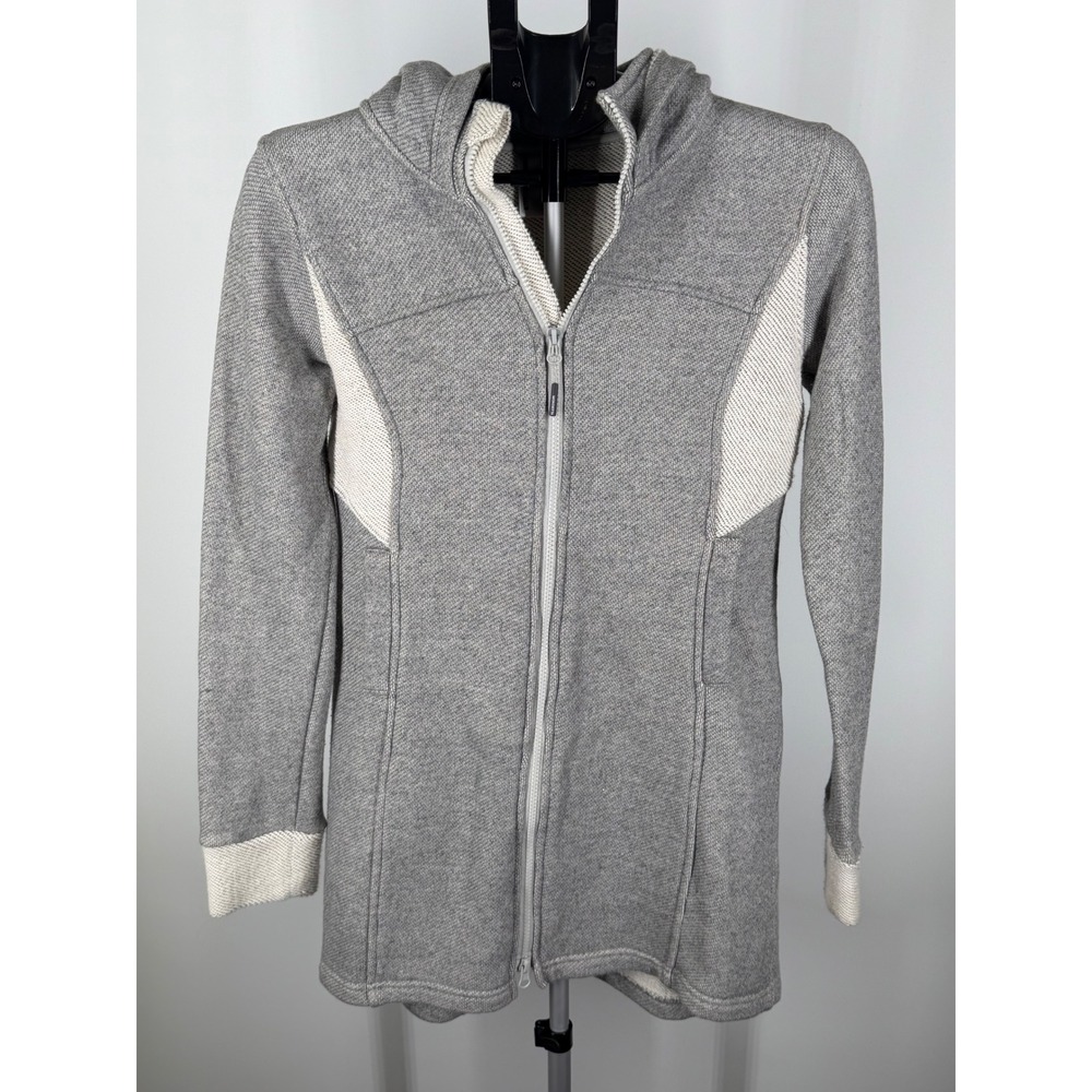 Mondetta Womens Gray Heathered Longline Full Zip Hooded Jacket Size‎ M